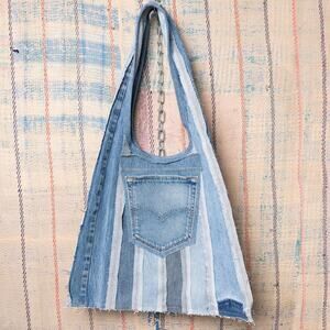 Custom upcycled hobo bag / shoulder bag